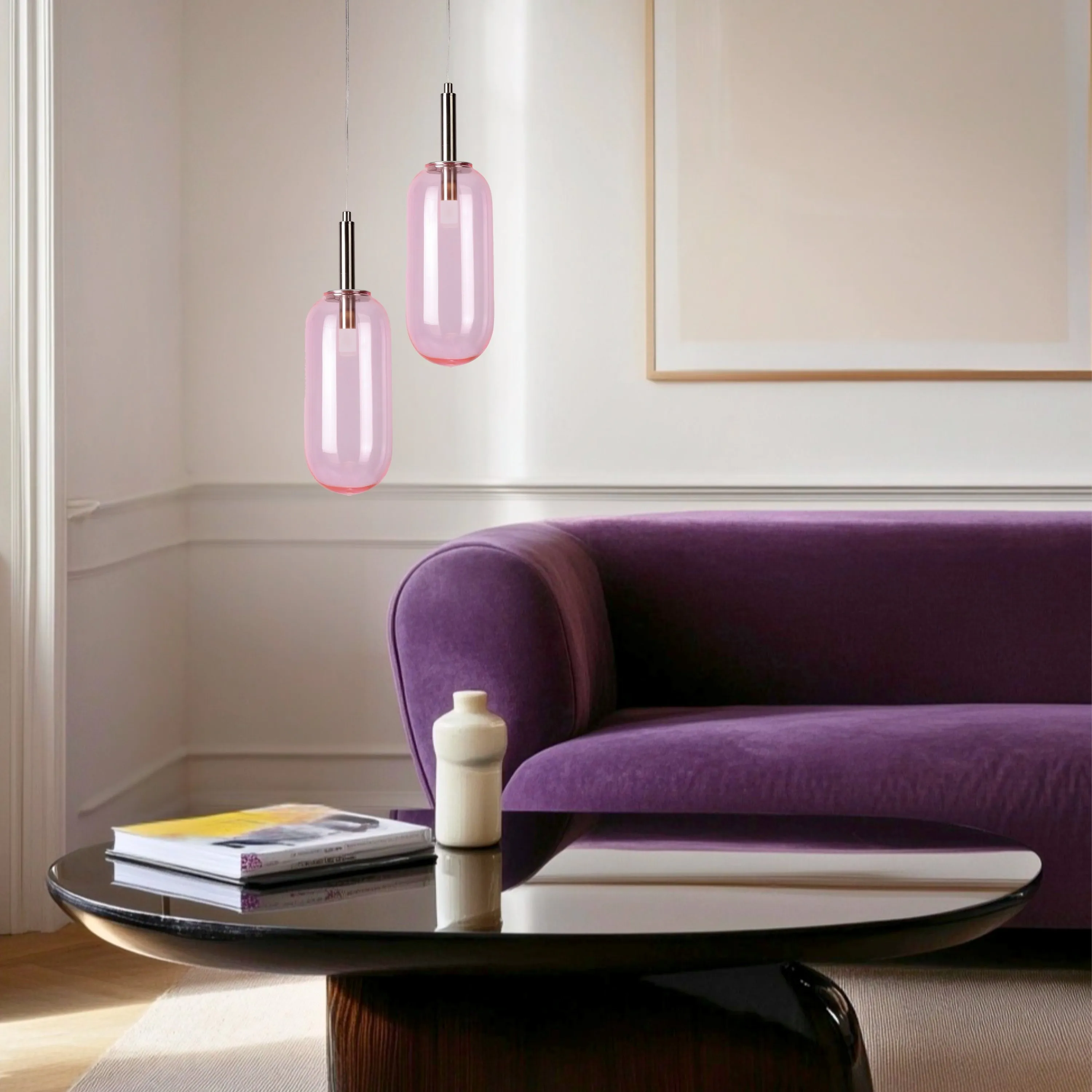 LAMPA WISZĄCA FIUGGI 1 RÓŻOWY - obrazek 2