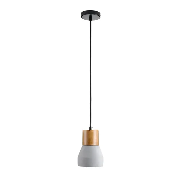 Lampa wisząca betonowa szara z drewnem 12 cm CONCRETE