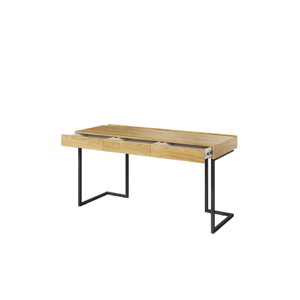 Biurko 150 3s wolnostojące hikora naturalna/raw steel TEEN FLEX TF04 +TF15 - obrazek 2