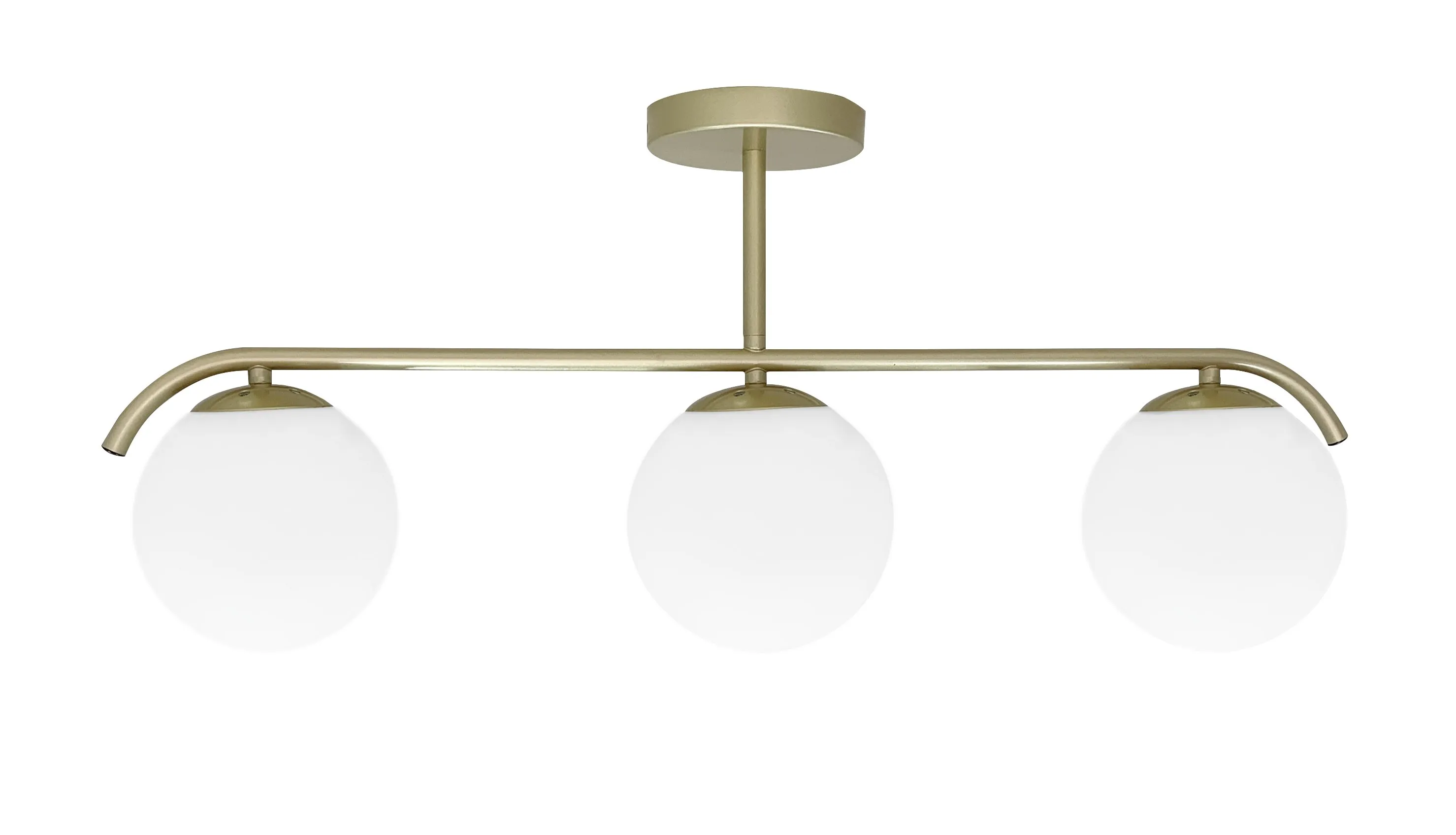 AMADEO lampa sufitowa mosiężny 3x40W E14 klosz biały