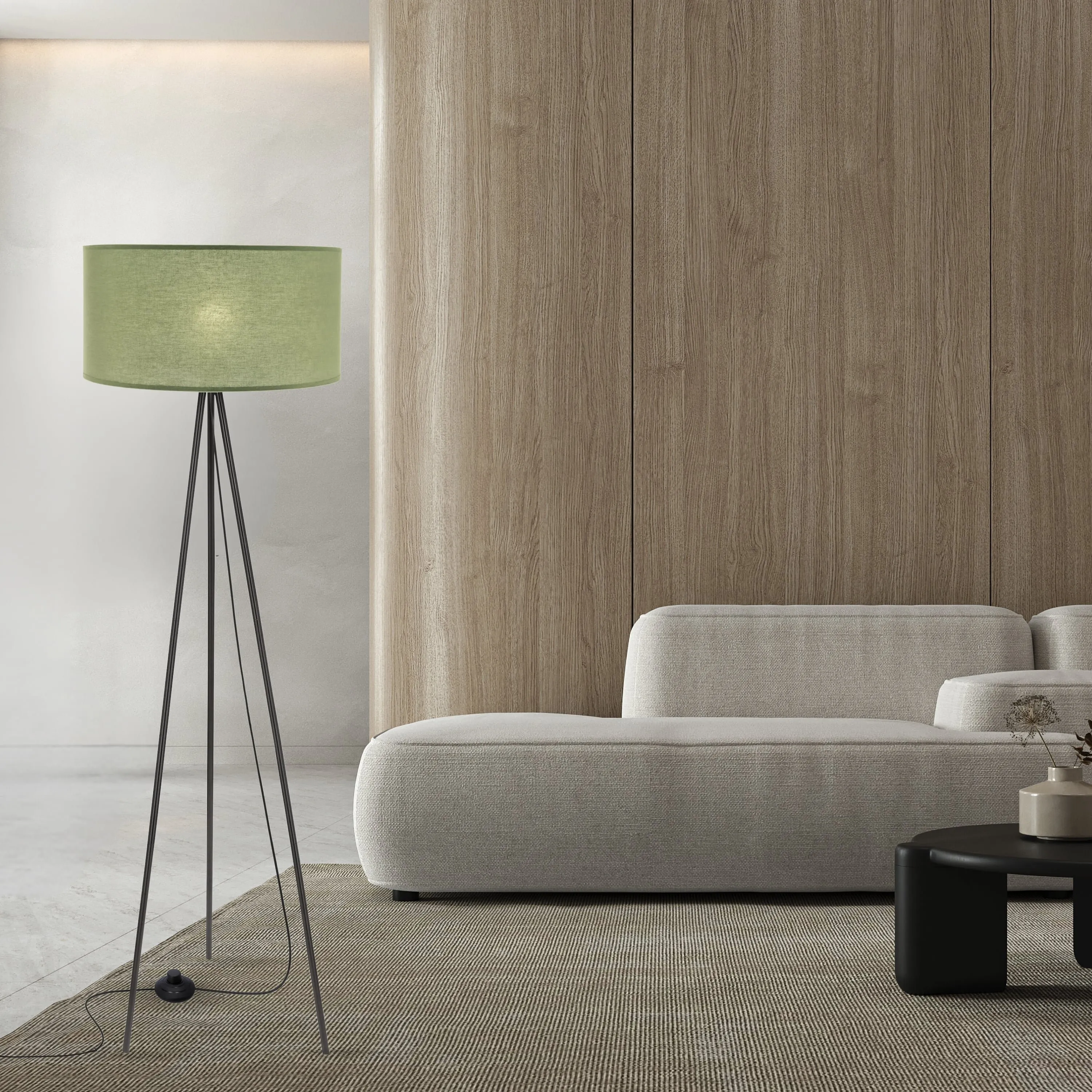 SHANTI lampa pod³ogowa czarny 1x40W E27 aba¿ur miêtowy - obrazek 2
