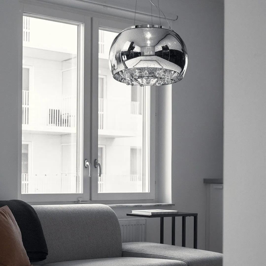 Lampa Szklana Srebrny z Prześwitami krople wody 40cm - obrazek 2