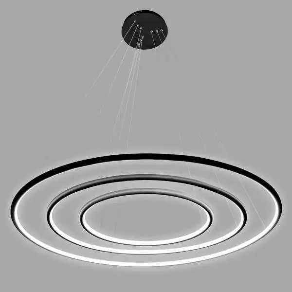 Lampa wisząca Ledowe Okręgi No.3 80cm 3k czarna - obrazek 5