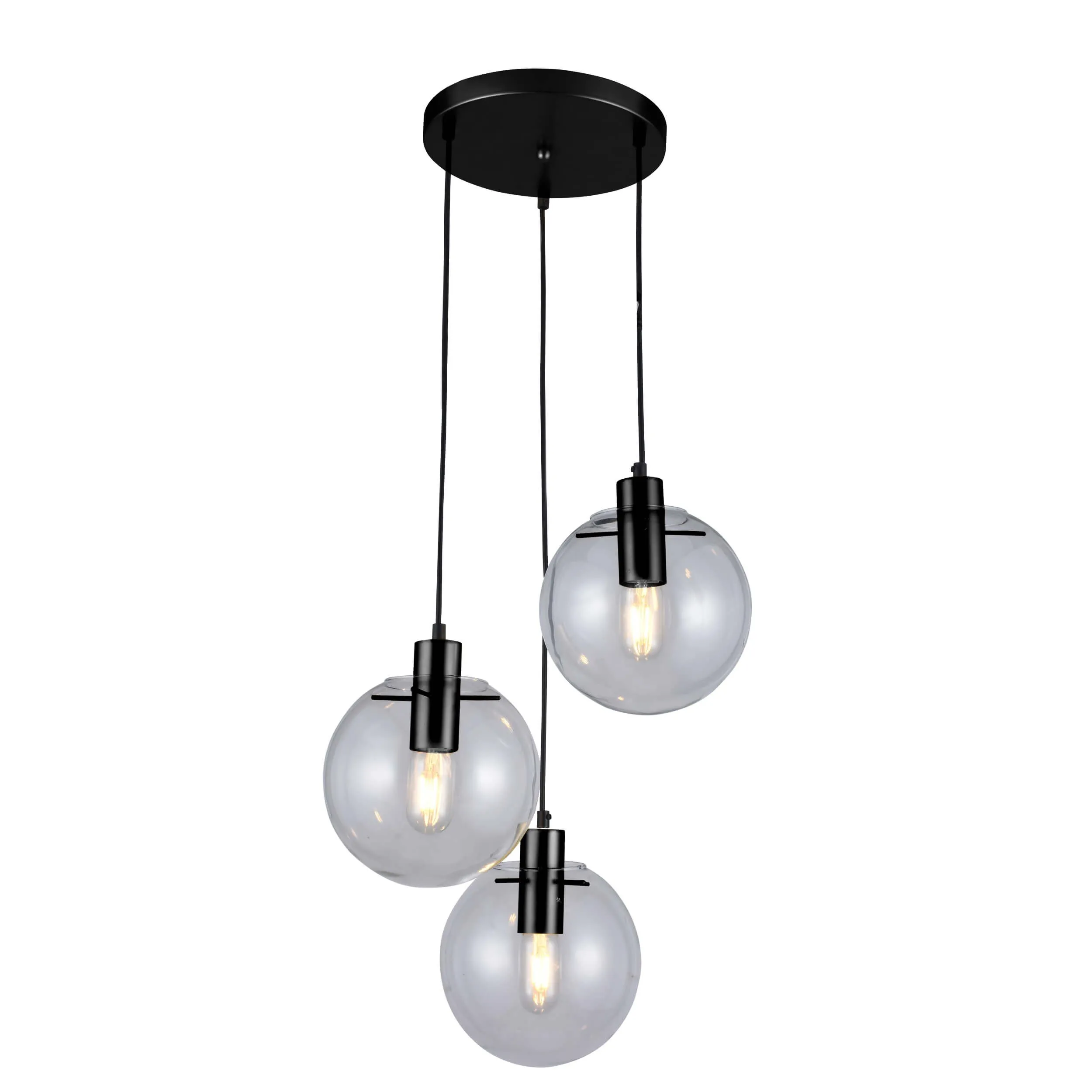 Lampa wisząca Puerto czarna 3xE27