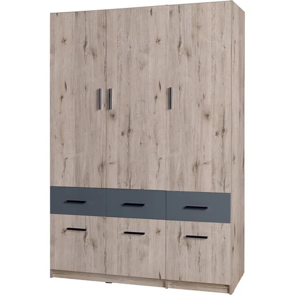 Szafa z szufladami 136cm PARMA 04 dąb wellington / grafit