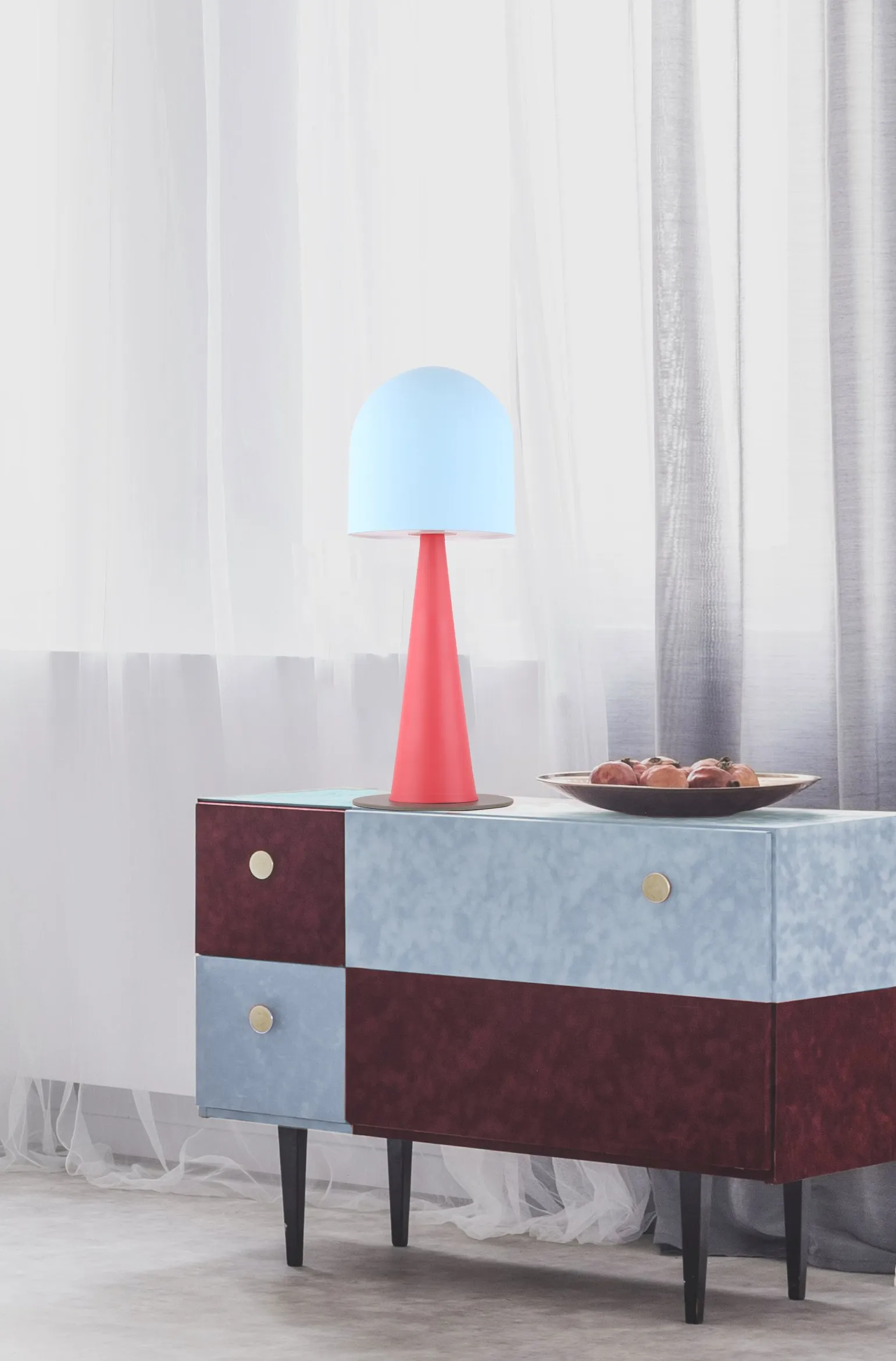 LAMPA STOŁOWA VISBY 1 NIEBIESKI CZERWONY - obrazek 2
