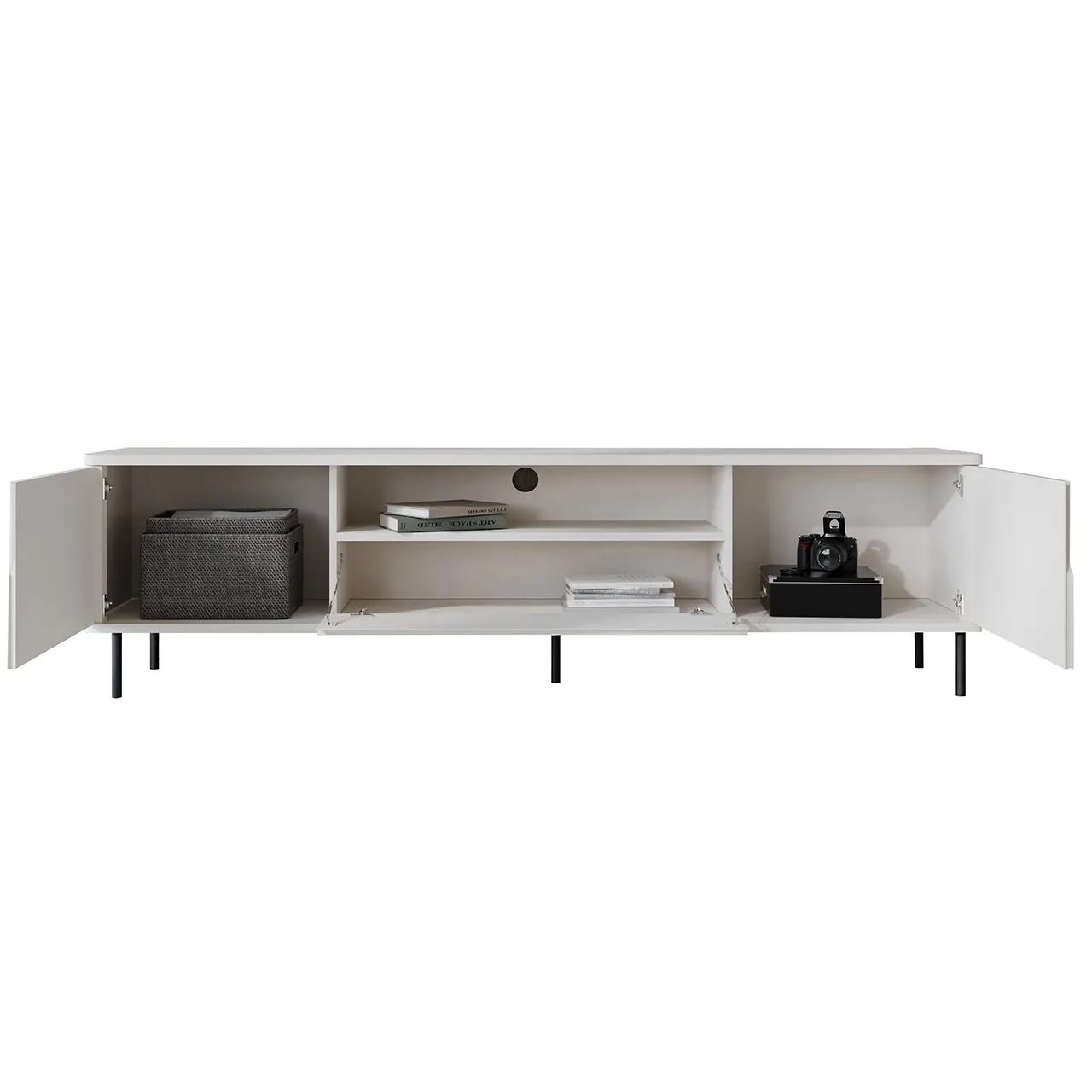 Komoda RTV RADIUS 180NC biały - obrazek 2