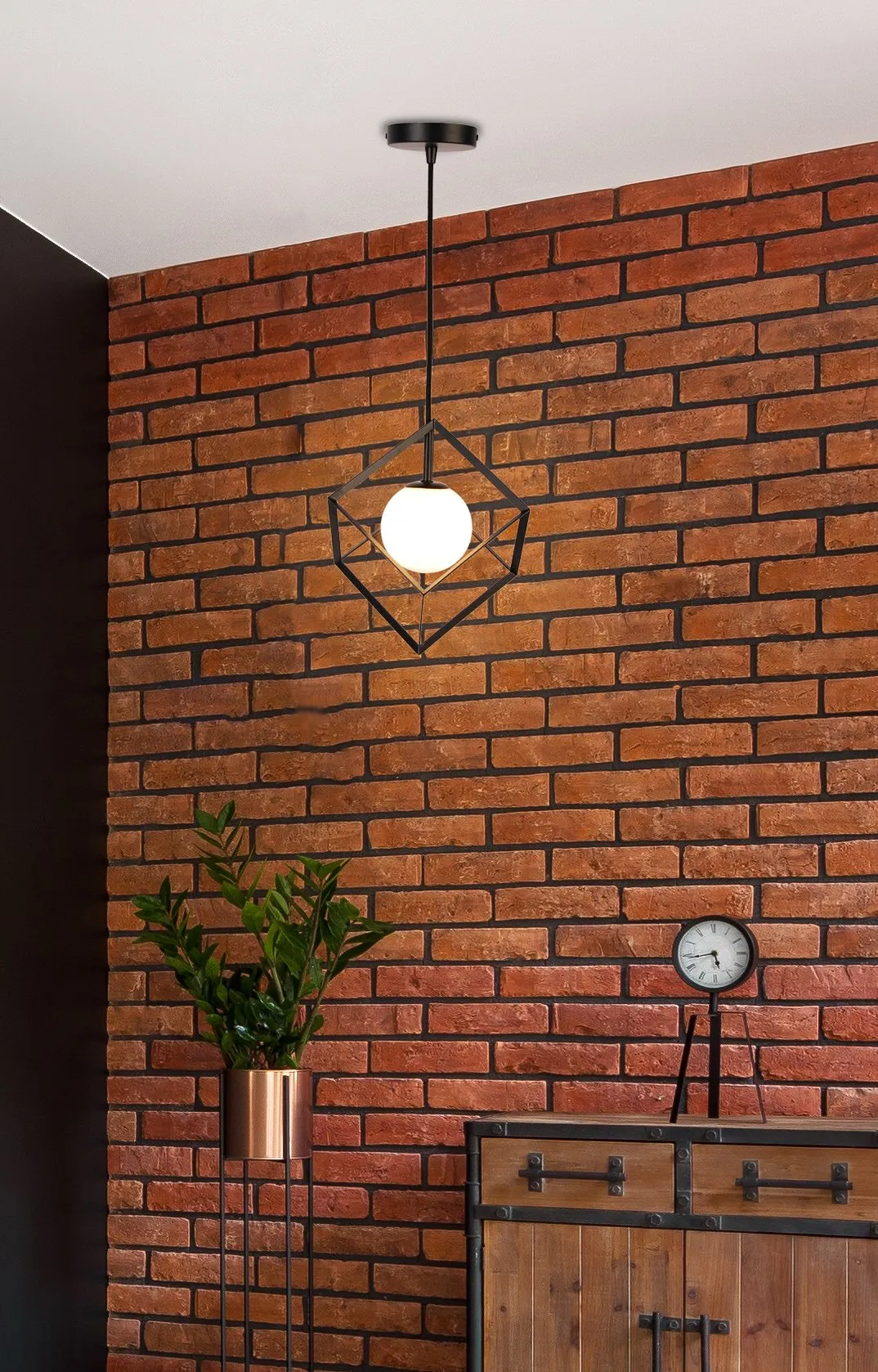 LAMPA WISZĄCA WEERT 1 CZARNY ZŁOTY 115x15x15 - obrazek 2