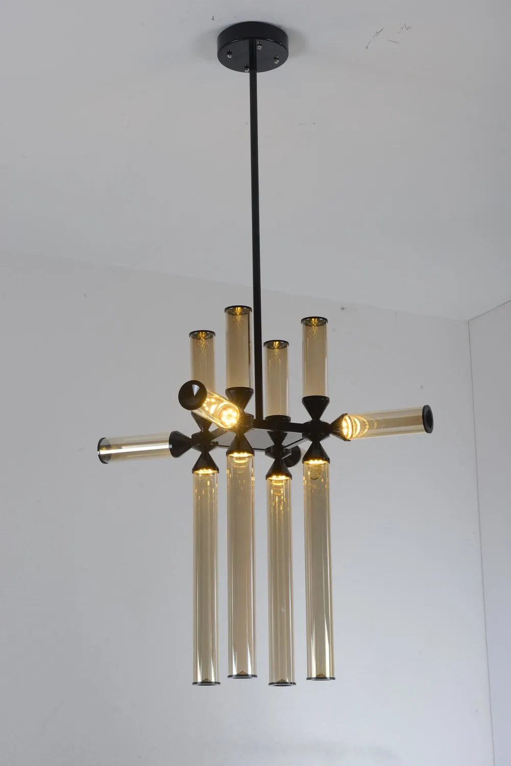 Lampa wisząca QUADRO-12 LED bursztynowe szklane klosze - obrazek 13