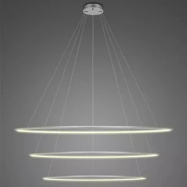 Lampa wisząca Ledowe Okręgi No.3 150cm 3k srebrna