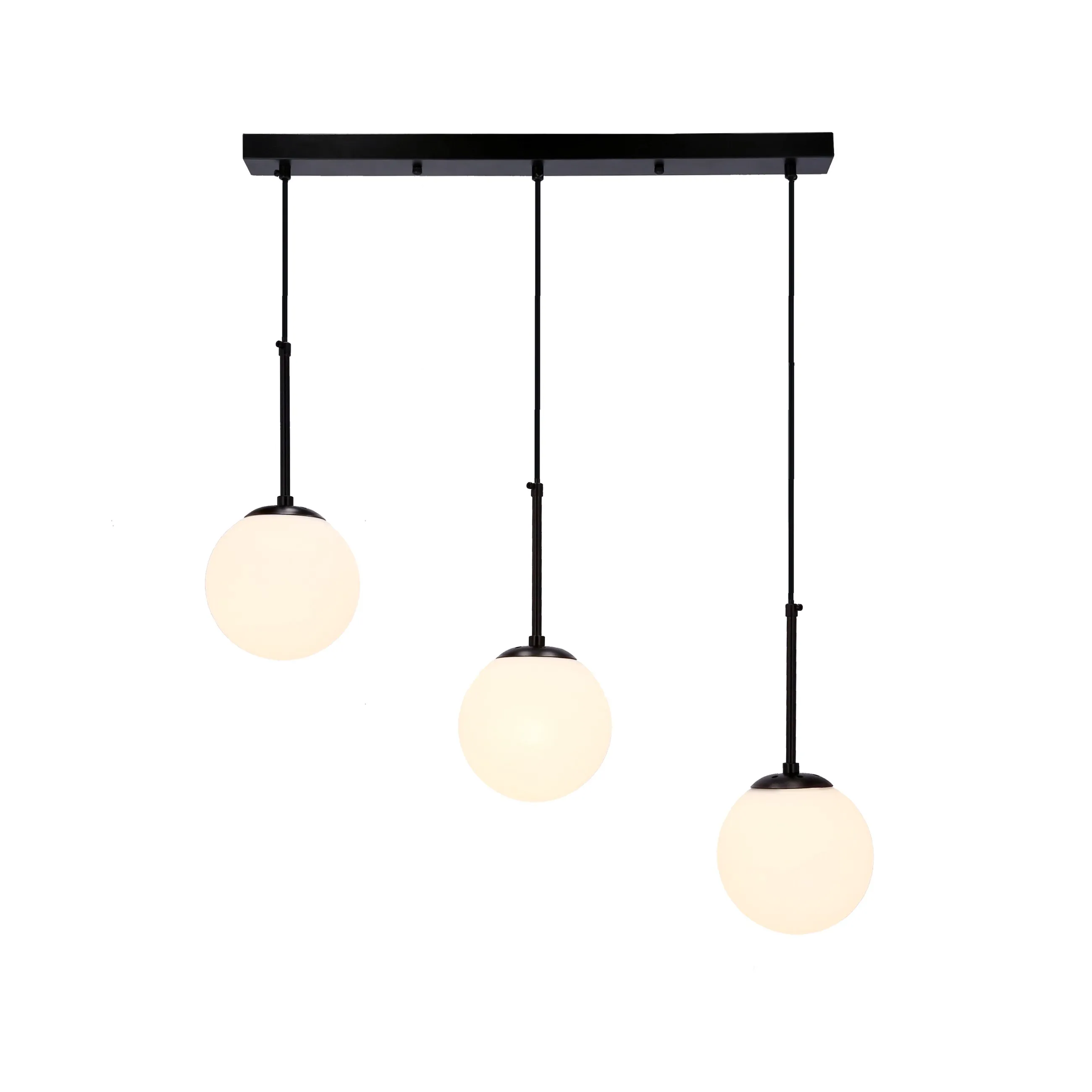 Pompei lampa wisząca czarny 3x40w e27 klosz biały - obrazek 2
