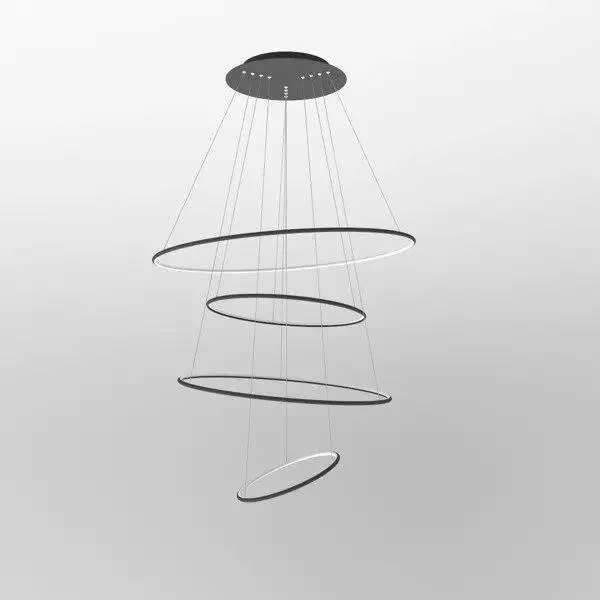 Lampa wisząca Ledowe Okręgi No.4 100cm czarna 4k Dali - obrazek 3