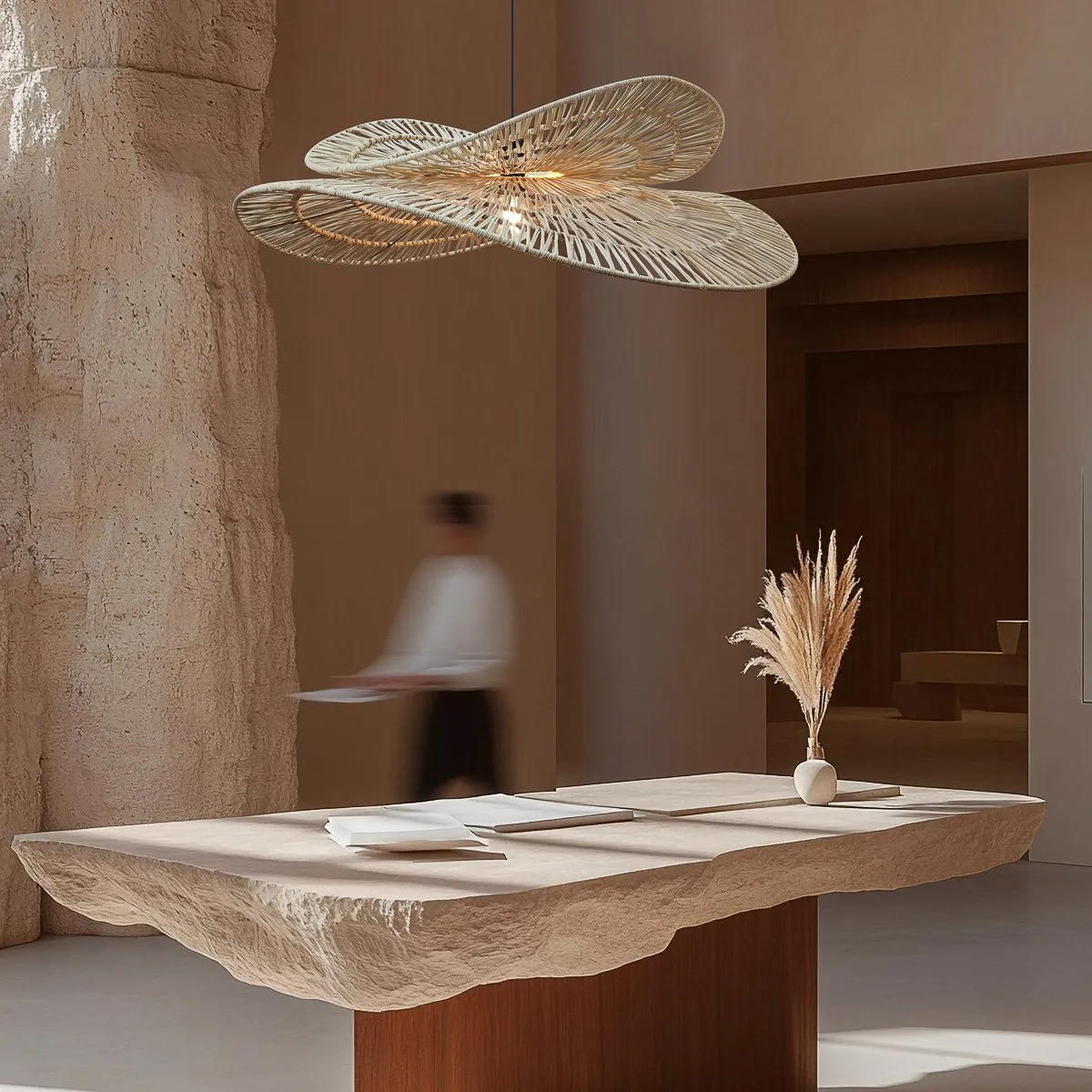 Rattanowa lampa wisząca Raya naturalna 1xE27 - obrazek 4