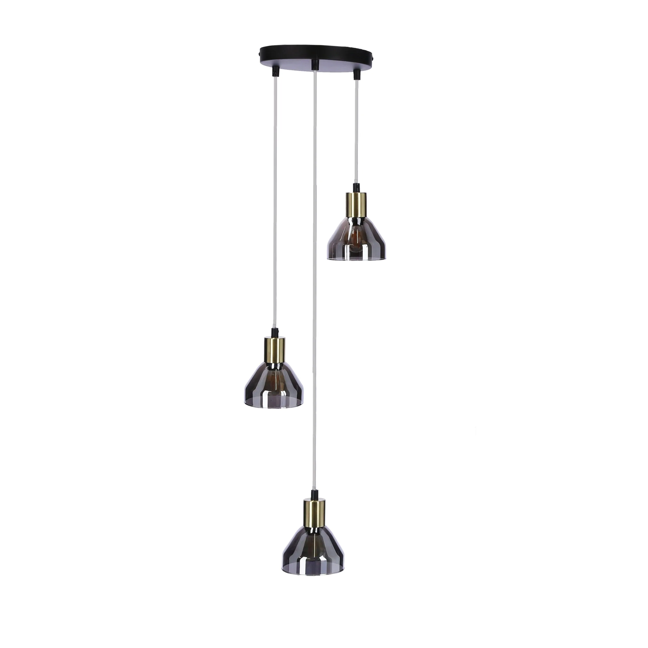 LAMPA WISZĄCA GREGORY TALERZ CZARNY BRĄZ 3X40W E14 KLOSZ DYMIONY - obrazek 10