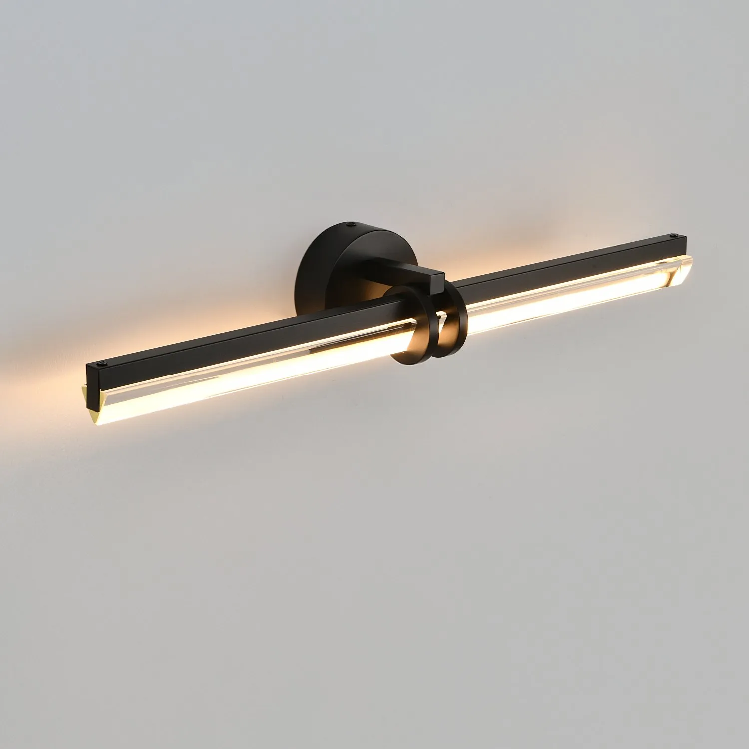Lampa ścienna LOVELY LED 58 cm- czarno szklany kinkiet - obrazek 7