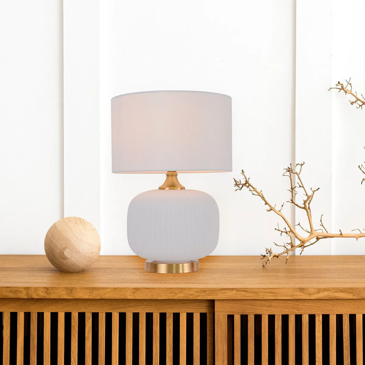 Lampa stołowa Tamiza 48 cm biała 1xE27 - obrazek 2