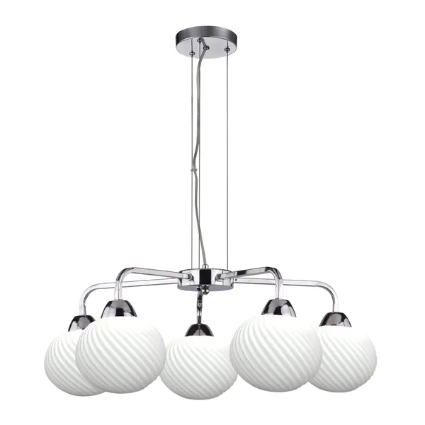 Madryt lampa wisz¹ca chrom 5x60W E27 klosz biały