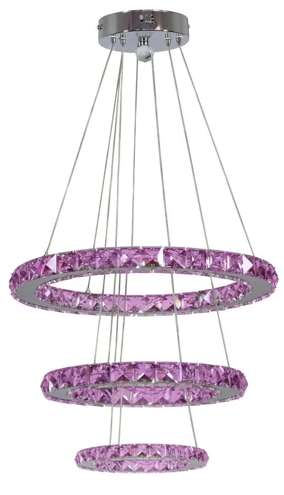 LORDS LAMPA WISZĄCA 50 OKRĄGŁY POTRÓJNY 48W LED RGB CHROM Z PILOTEM