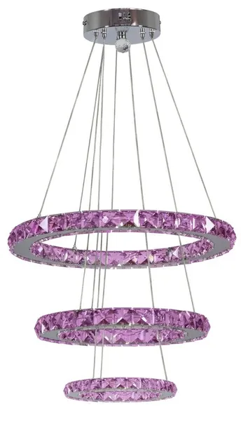 LORDS LAMPA WISZĄCA 50 OKRĄGŁY POTRÓJNY 48W LED RGB CHROM Z PILOTEM
