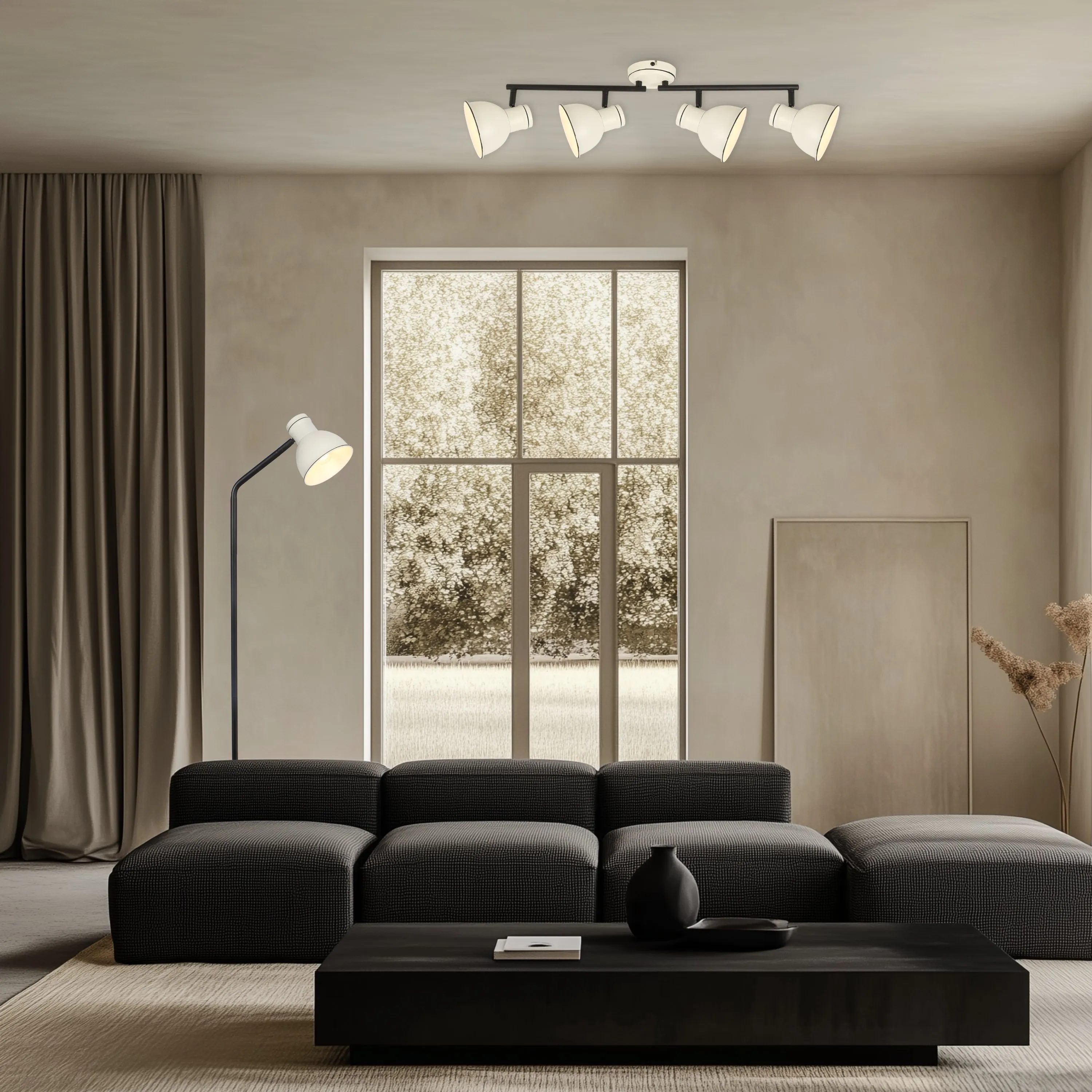 ZUMBA LAMPA PODŁOGOWA SZTYCA PROSTA 1X40W E27 BIAŁY+CZARNY - obrazek 5