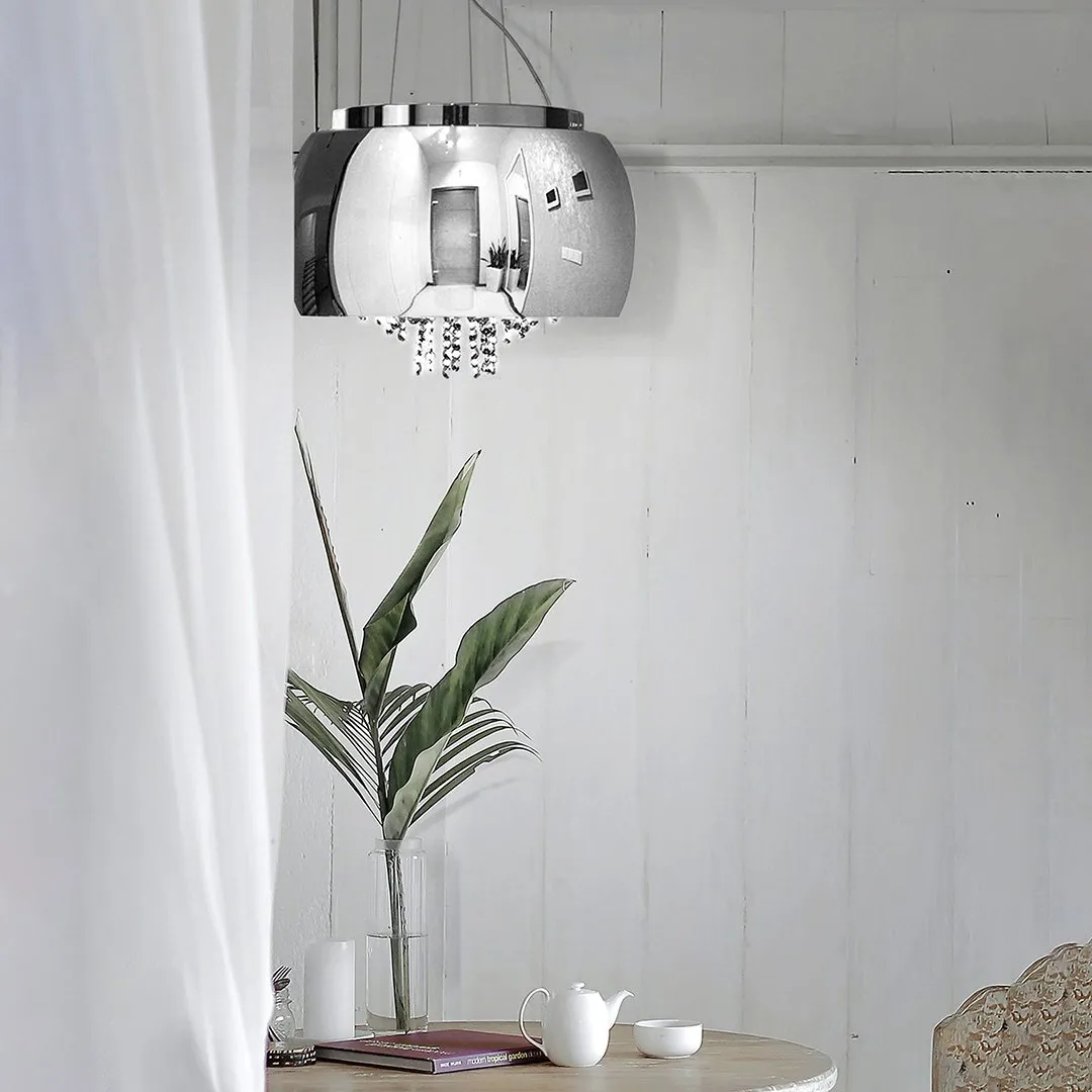 Lampa Szklana Stalowy drobne korale 50cm - obrazek 2