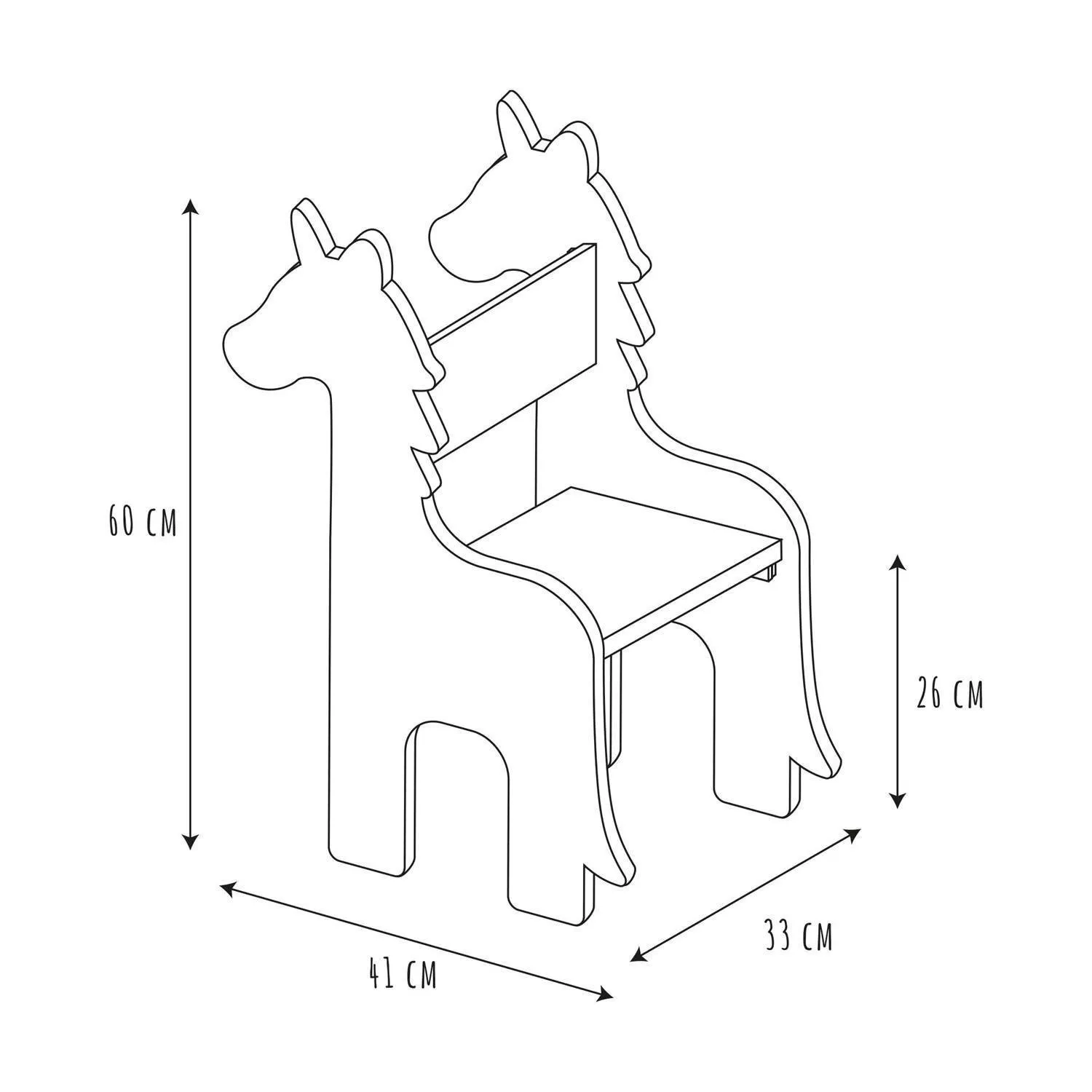 Krzesło dziecięce Unicorn białe/naturalne - obrazek 8