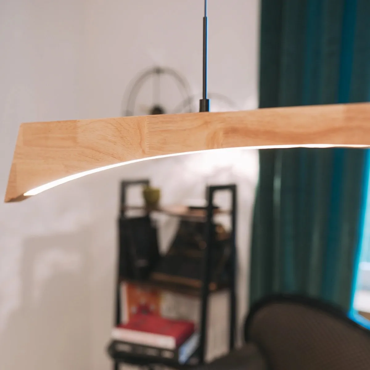 Lampa wisząca drewniana Hotaka No.2 120cm 3k ściemnialna z pilota Japandi - obrazek 4