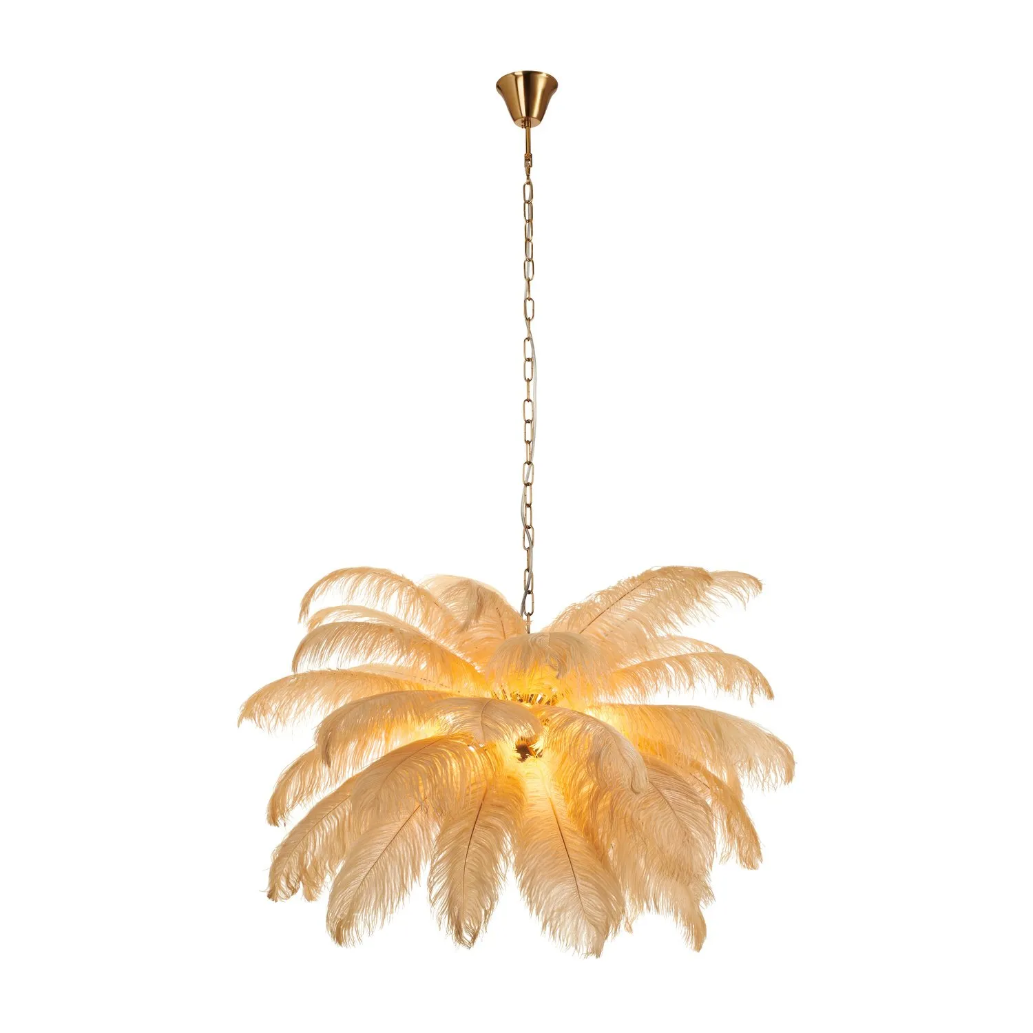 Lampa wisząca EMU 100 cm - pióra beżowe - obrazek 3