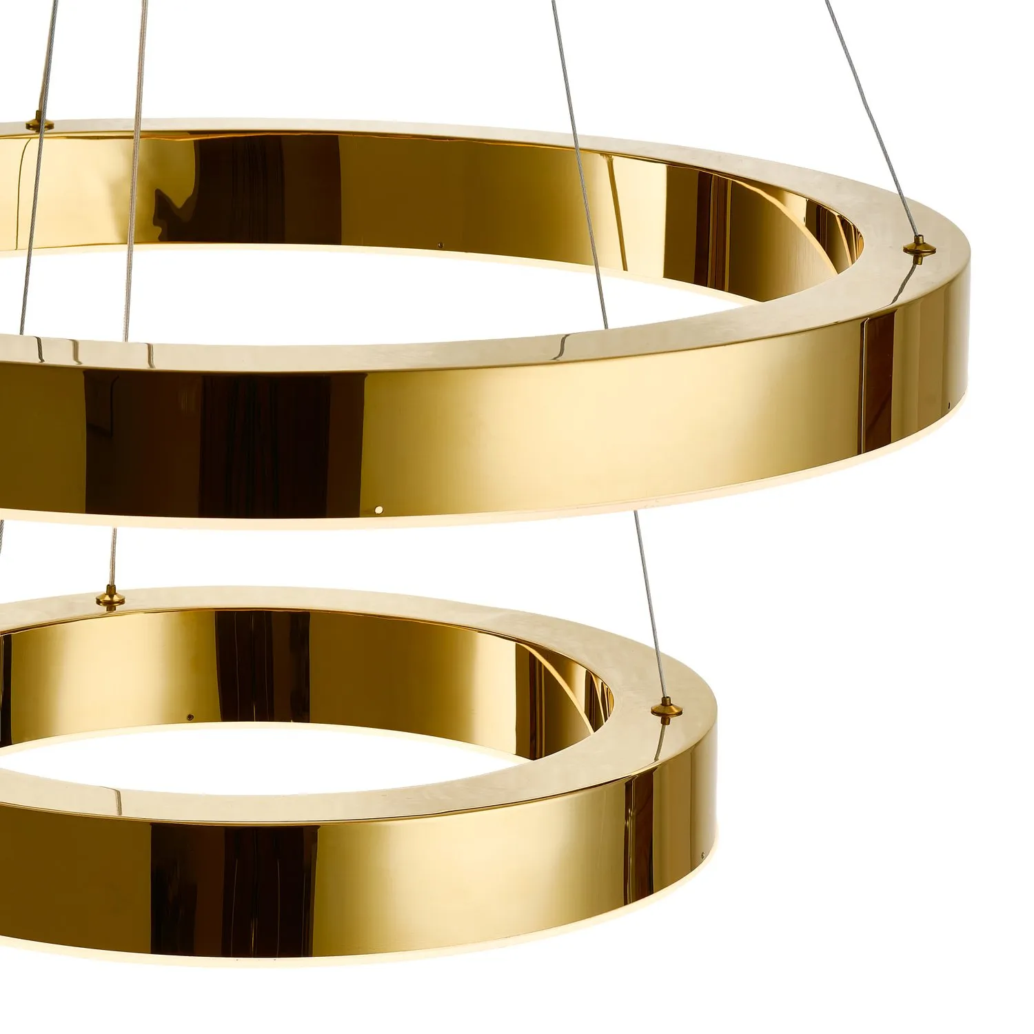 Lampa wisząca CIRCLE 2 40+60 cm - LED dwa ringi złoty połysk - obrazek 19