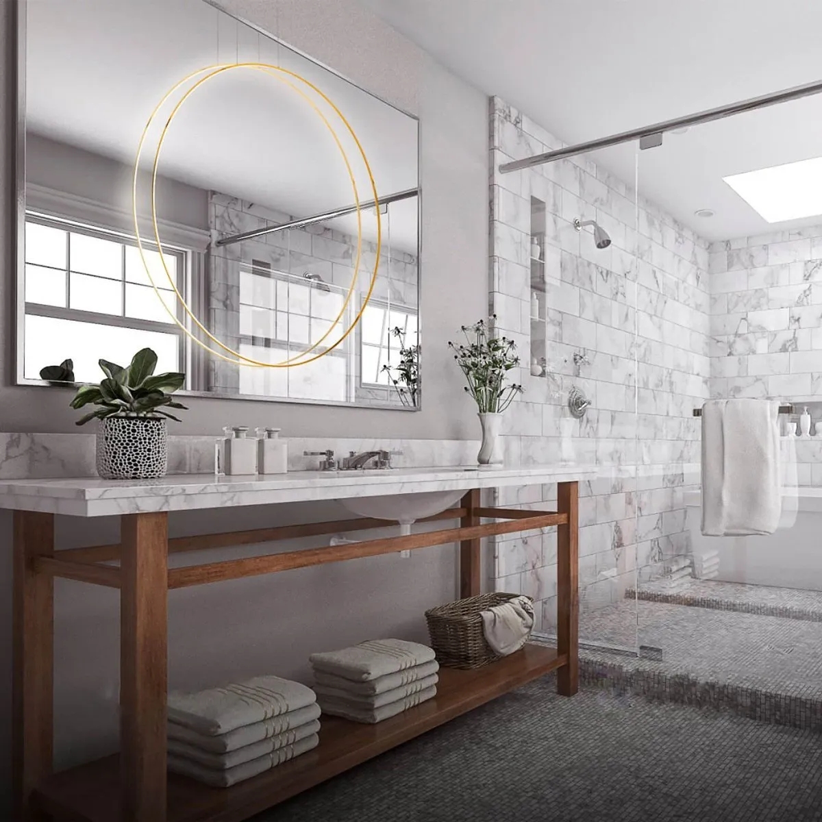 Lampa wisząca Mirror S złota IP44 LED CCT - obrazek 3