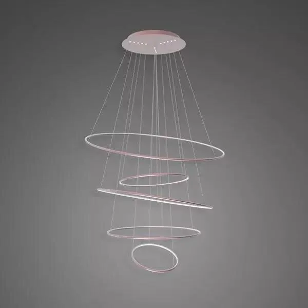 Lampa wisząca Ledowe Okręgi No.5 120cm 3k Różowe Złoto Dali