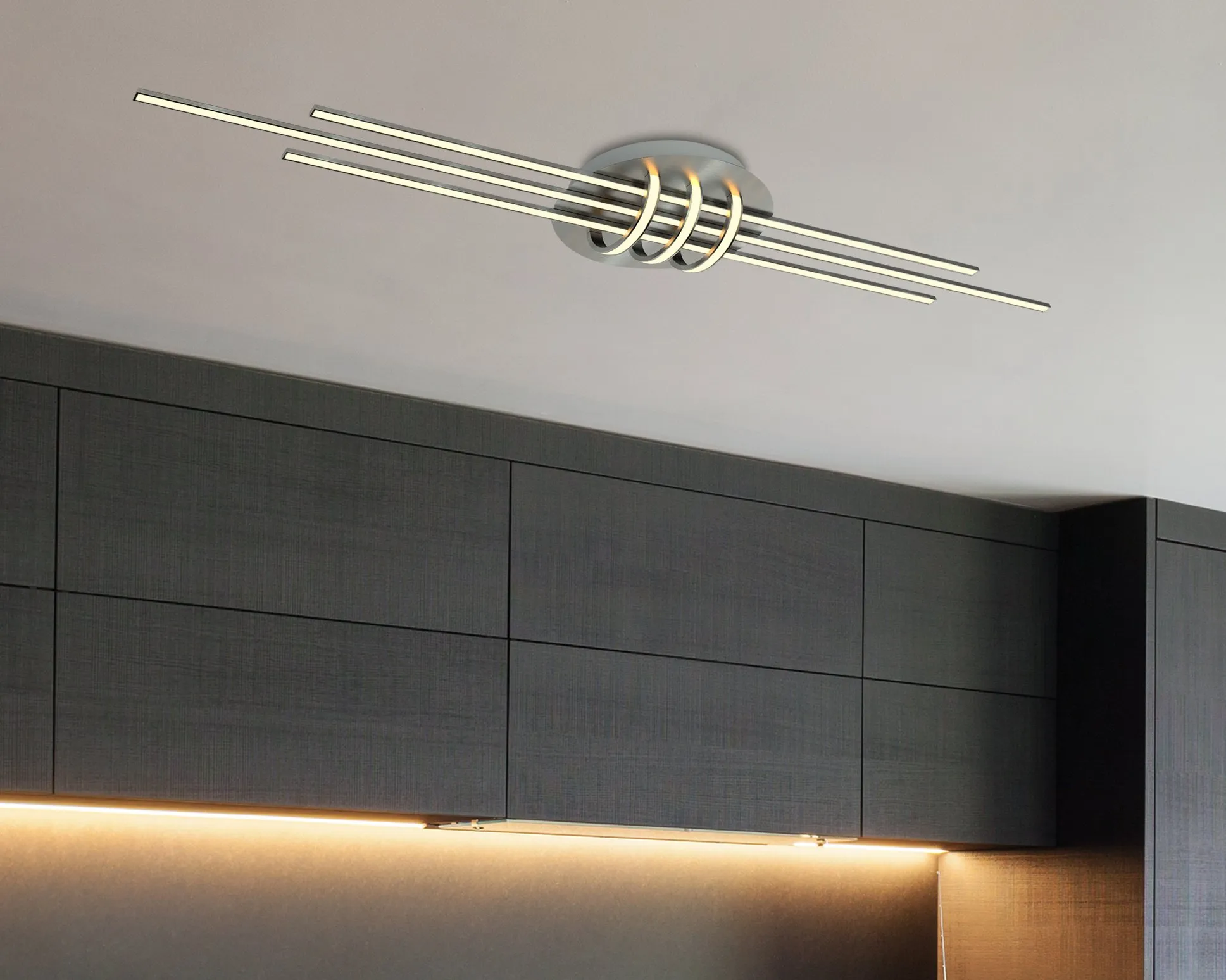 NAKSOS LAMPA WISZĄCA PLAFON 110X22 40W LED SATYNA NIKIEL 4000K APETI - obrazek 2