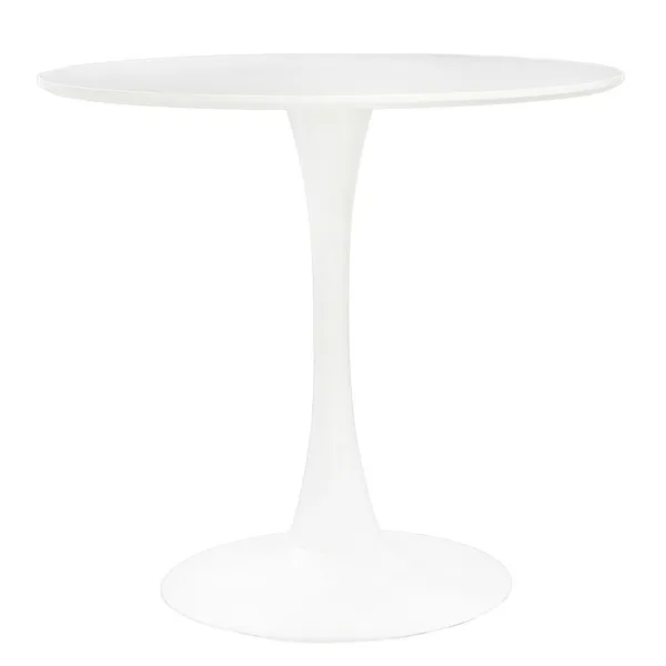 Stół okrągły Simplet Skinny White MDF metal biały 80 cm na 1 nodze