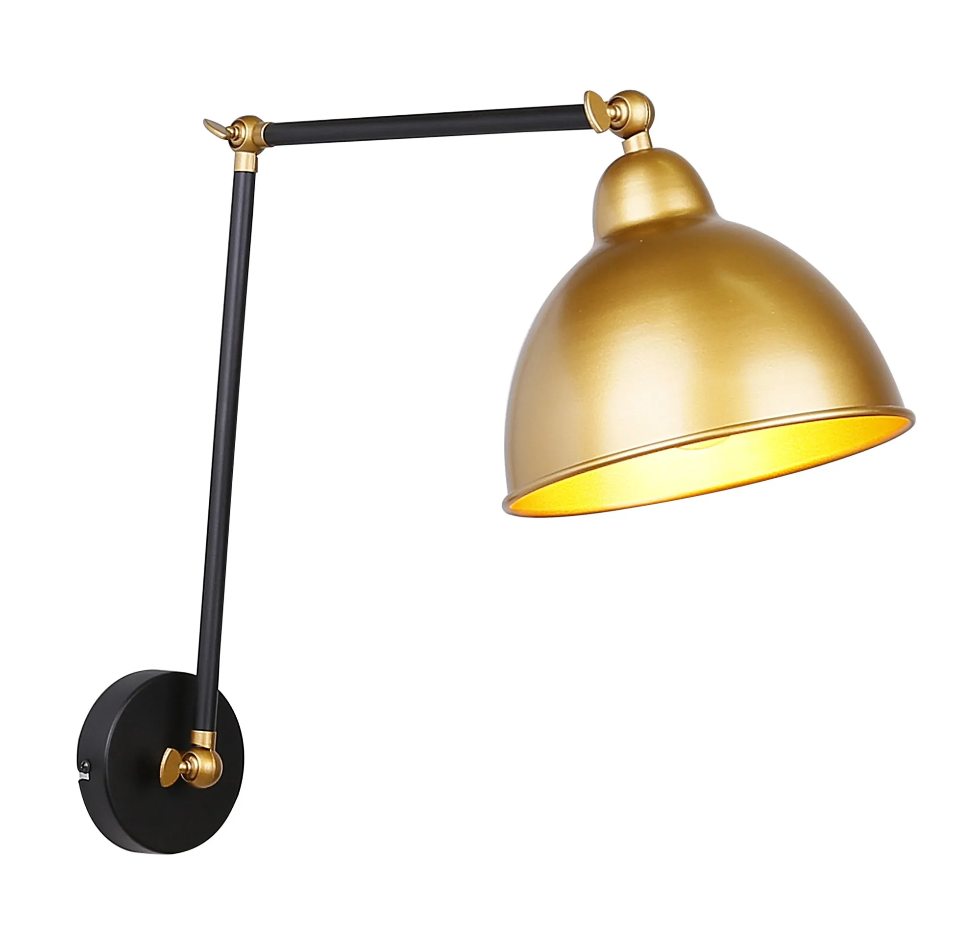 Truck lampa kinkiet czarny+złoty 1x40w e27 klosz złoty - obrazek 3
