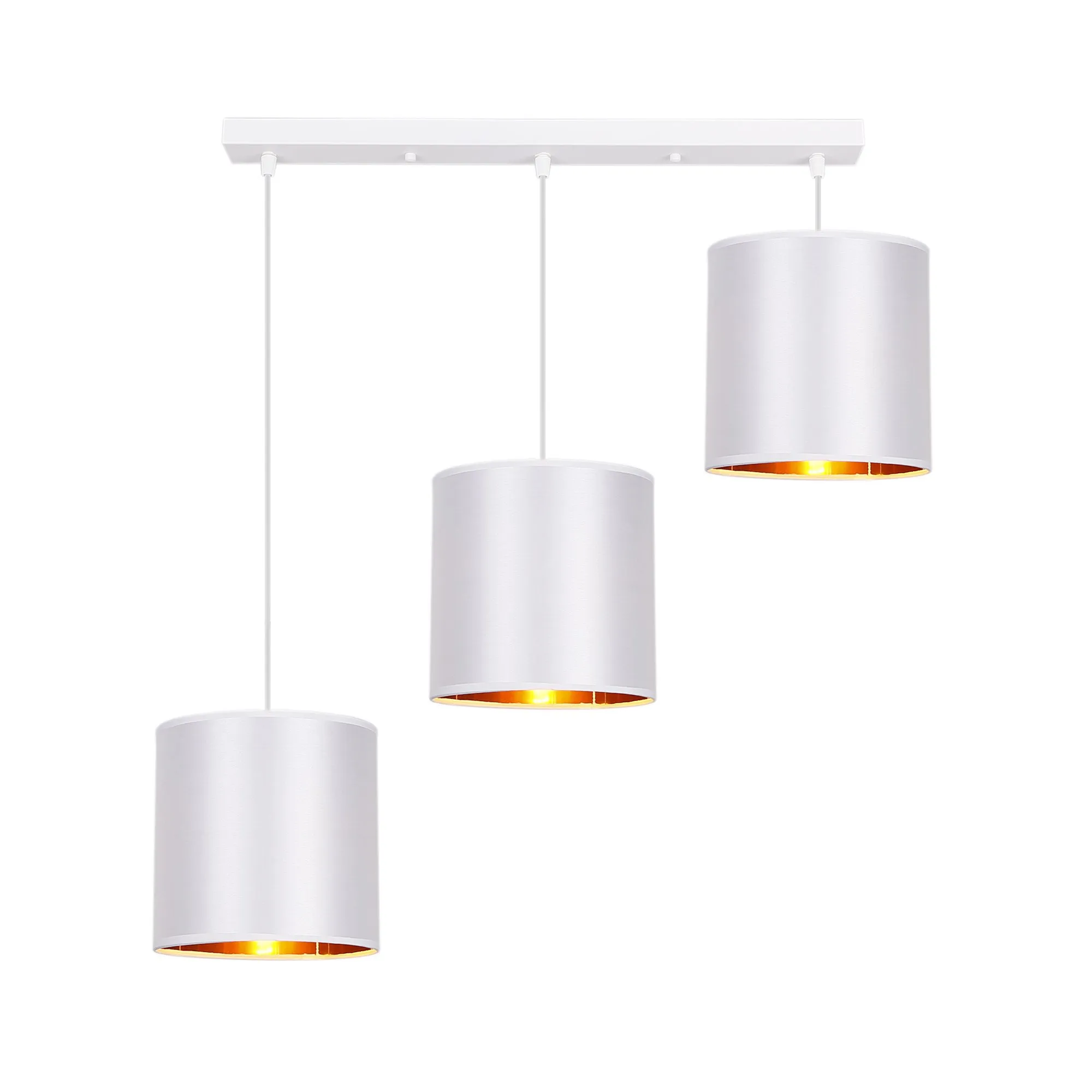 atlanta lampa wisząca biały 3x40w e27 abażur biały - obrazek 3