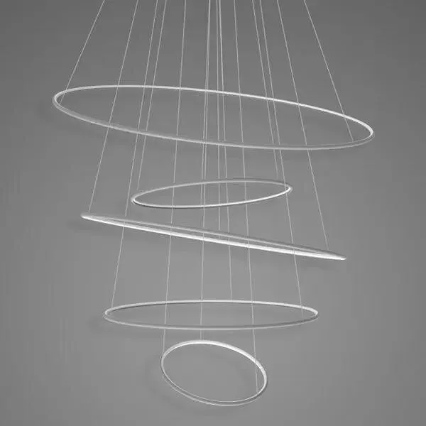 Lampa wisząca Ledowe Okręgi No.5 120cm 3k srebrna Dali - obrazek 2