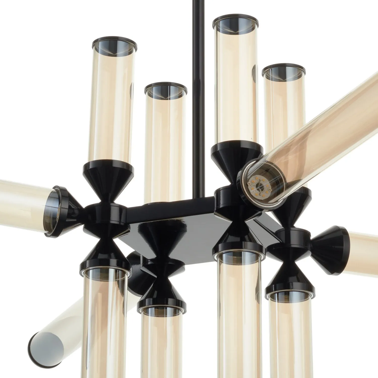 Lampa wisząca QUADRO-12 LED bursztynowe szklane klosze - obrazek 4