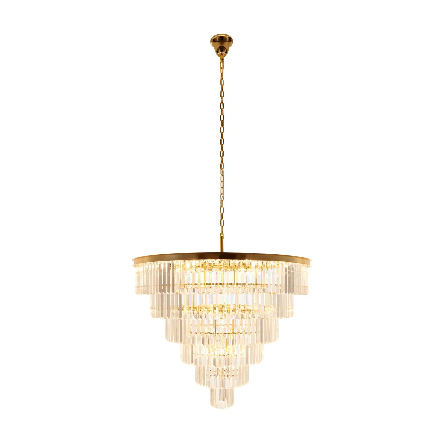 Lampa wisząca SPLENDORE 100 cm - żyrandol złoto-kryształowy - obrazek 8