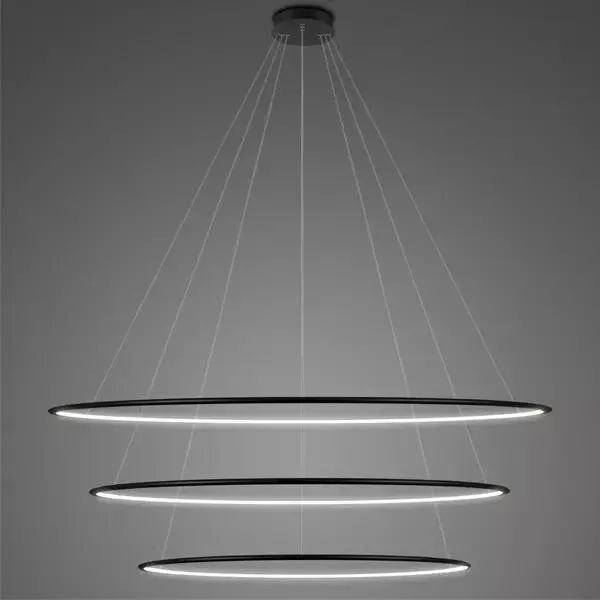 Lampa wisząca Ledowe Okręgi No.3 150cm 4k czarna