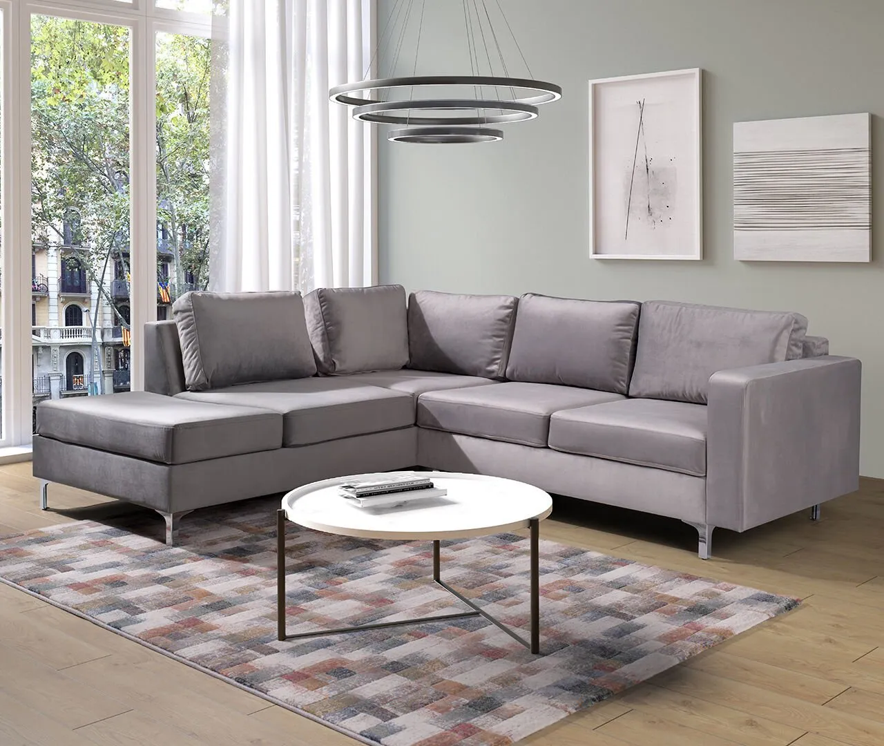 Narożnik ORLEAN VELVET tiffany 15 lewy - obrazek 4