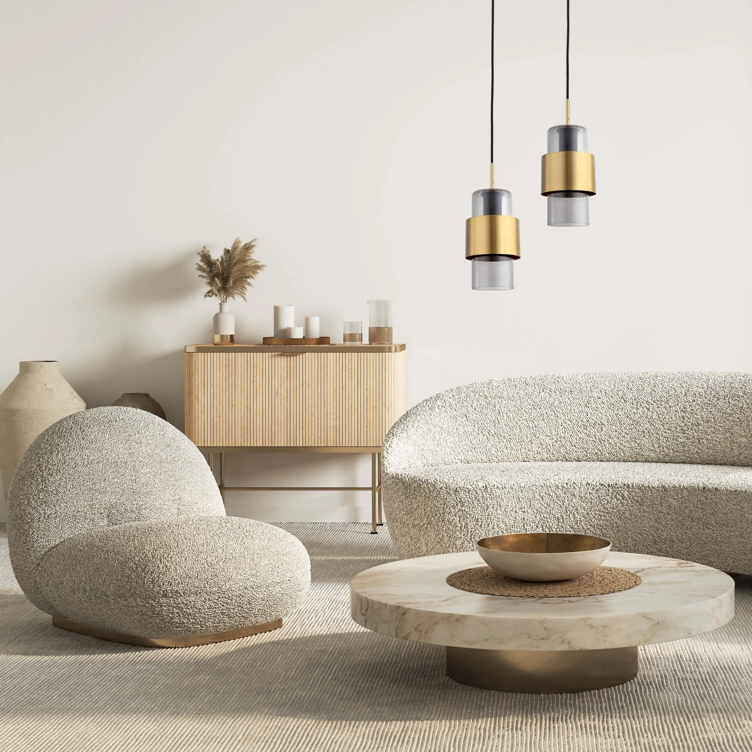 Lampa wisząca Miele dymna 1xE27 - obrazek 2