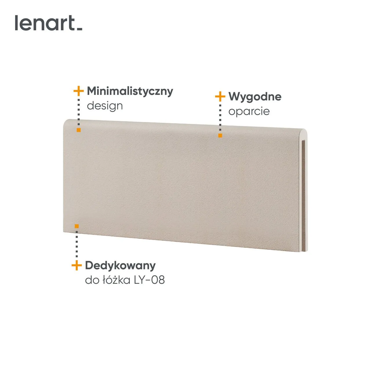 Zagłówek tapicerowany 120 beżowy LENNY LY09 - obrazek 3