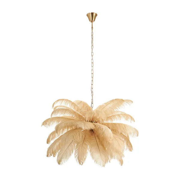 Lampa wisząca EMU 100 cm -  pióra beżowe