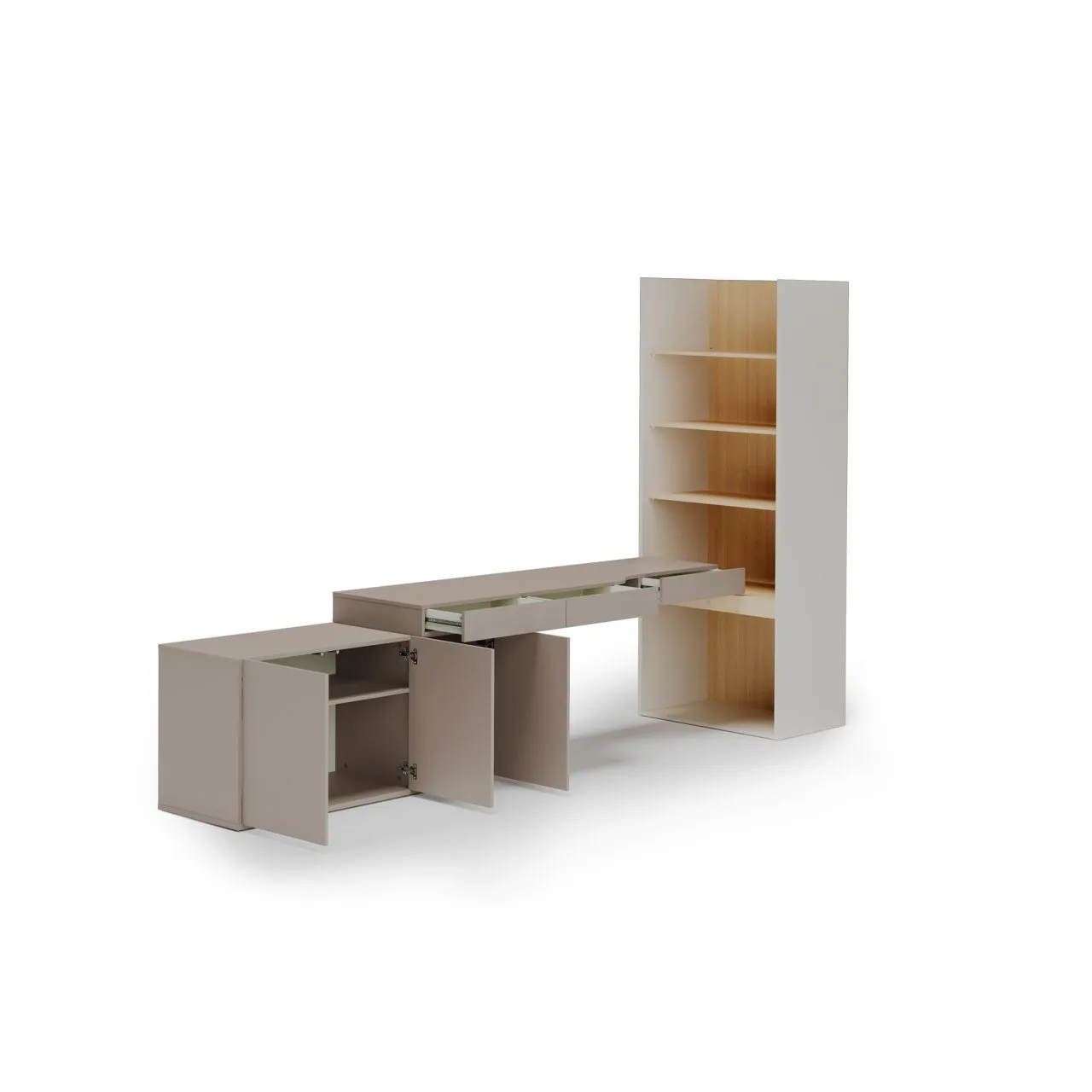 Meble młodzieżowe WOOW SET 08L szampański / dąb vincenza / clay grey - obrazek 2