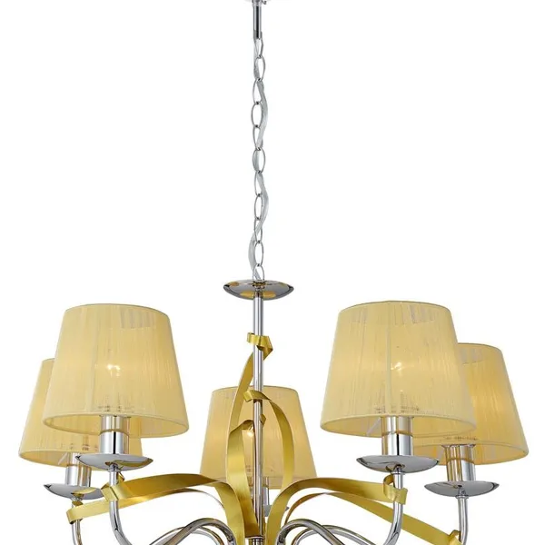 DIVA LAMPA WISZĄCA 5X40W E14 CHROM/ZŁOTY