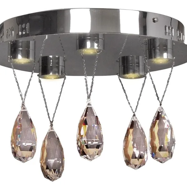 PRISMA LAMPA SUFITOWA PLAFON 5X3W LED CHROM