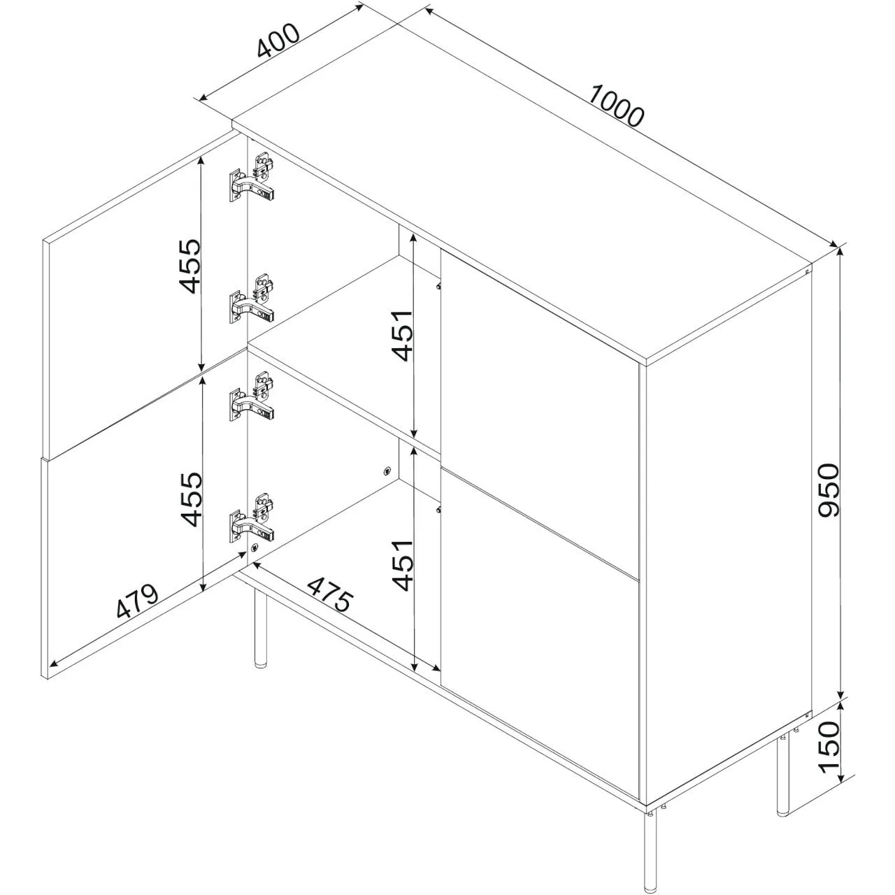 Komoda TIFFANY 4D beż mat - obrazek 3