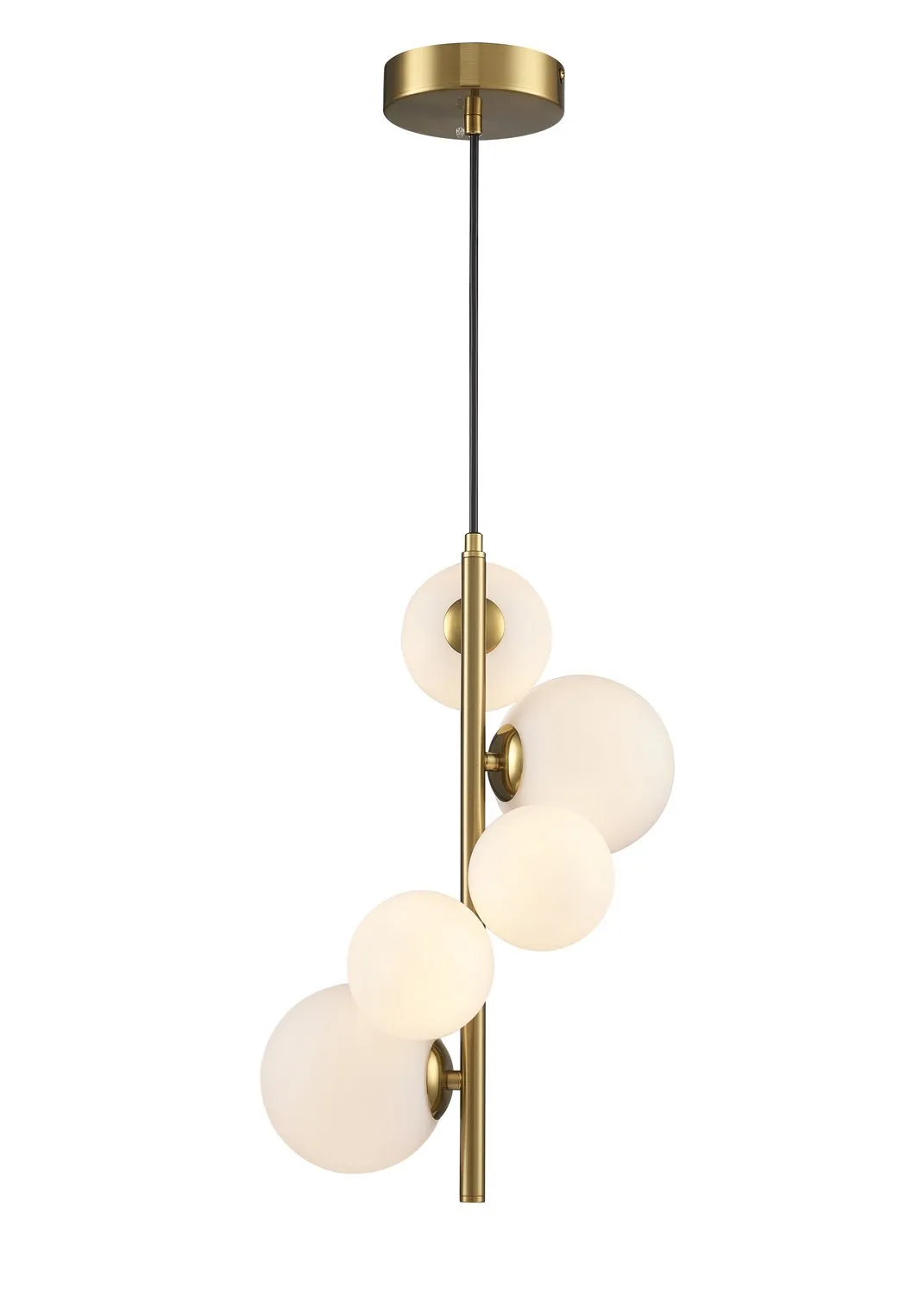 Lampa wisząca MOLECULA 38cm - biało złota nowoczesna lampa do salonu - obrazek 5