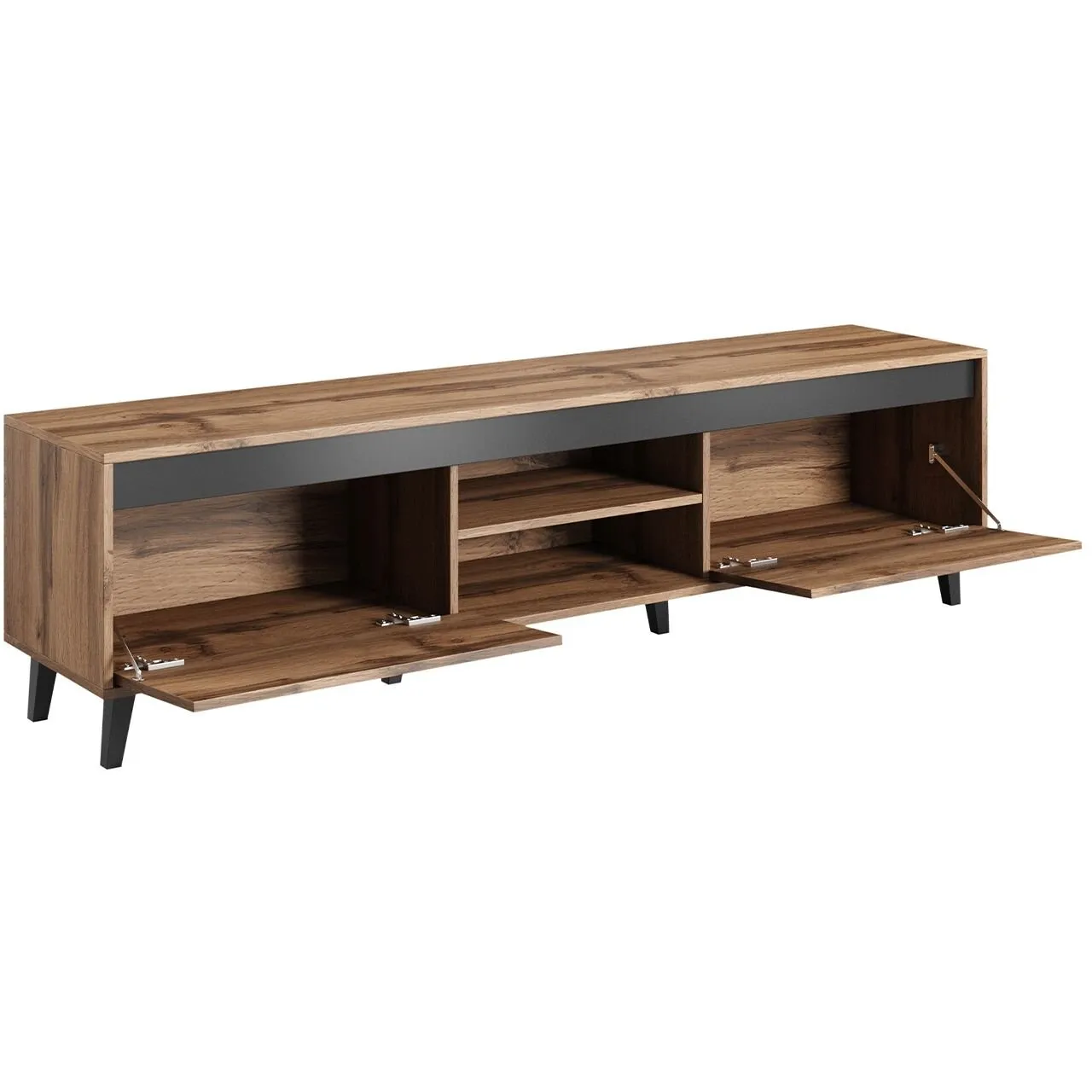 Komoda RTV NORDI II 170 dąb wotan / antracyt - obrazek 2