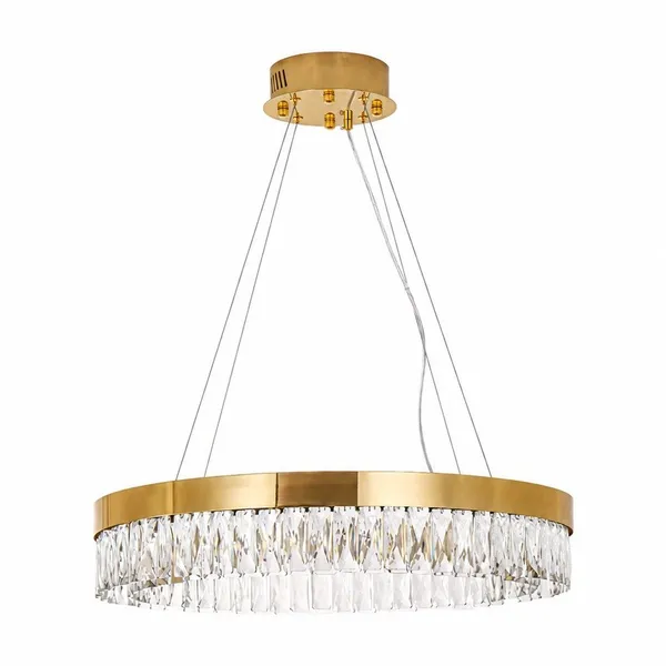 Lampa wisząca ALEXIS 60 cm - żyrandol złoty kryształowy
